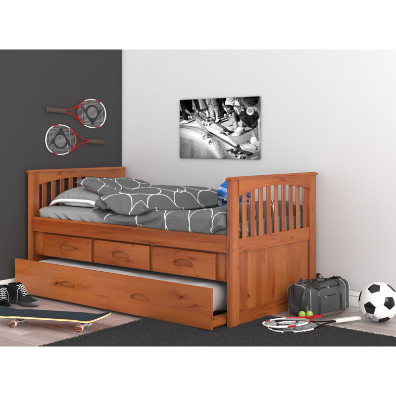 Greyleigh™ Norberto Twin Sleigh Bed with Trundle and Drawers & Reviews